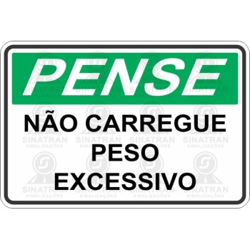 Não carregue peso excessivo